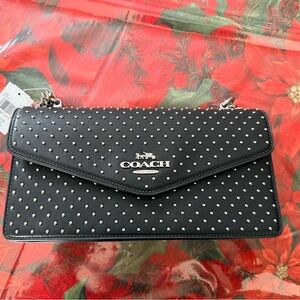 Coach Black Studded Clutch